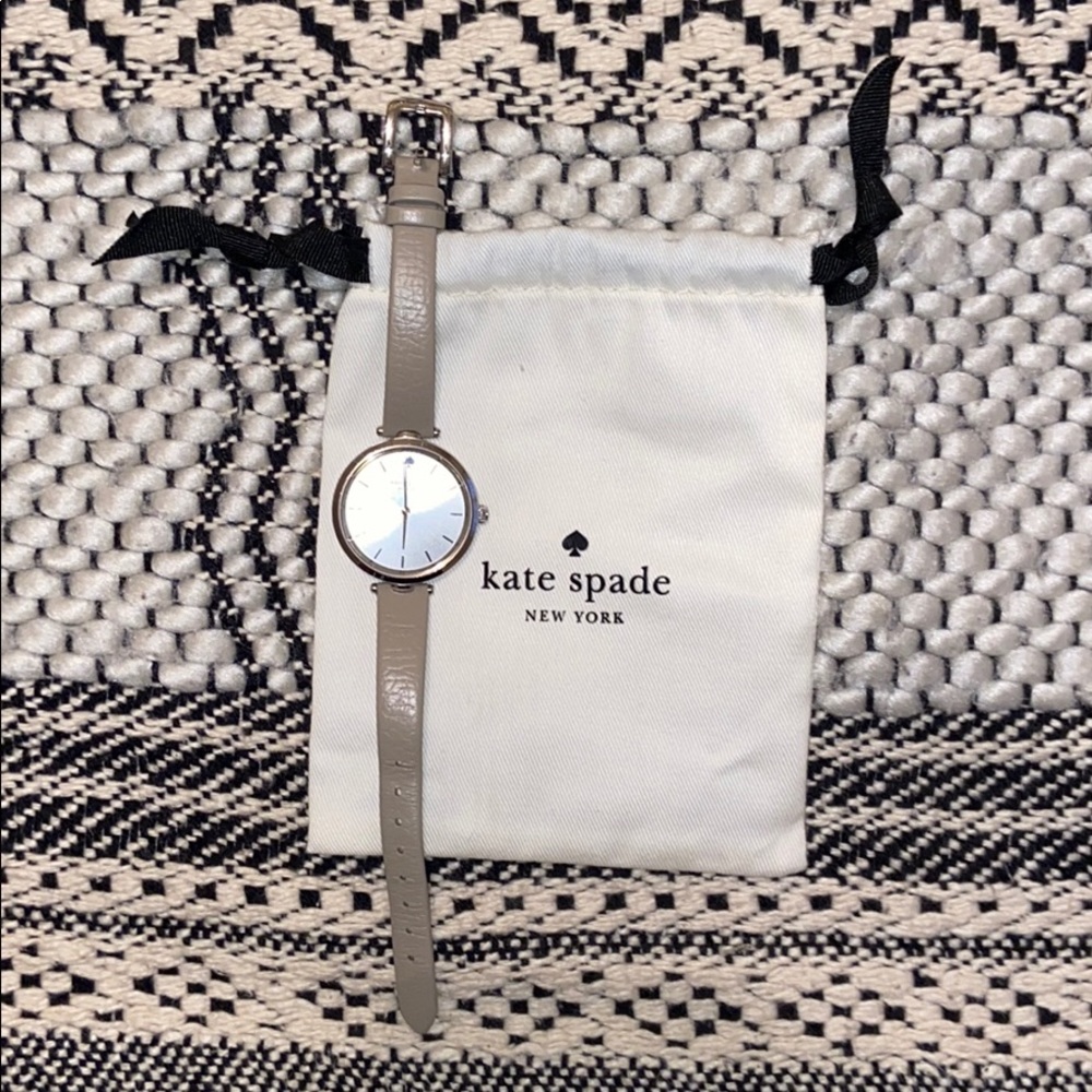 Silver Kate Spade watch w/ leather band